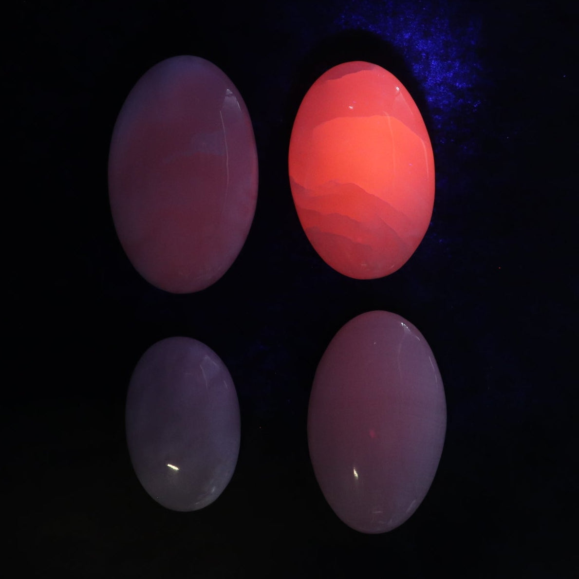 Pink Mangano Calcite Palm Stone Set of 6