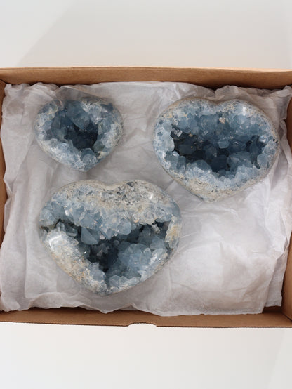 Celestite Hearts Set of 3 - Expert Wholesale and Supplier of Wholesale Crystals & Bulk Gemstones, []