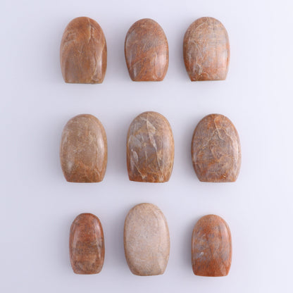 Peach Moonstone Freeform Set of 9 - Expert Wholesale and Supplier of Wholesale Crystals & Bulk Gemstones, ["Freeforms","Peach Moonstone"]