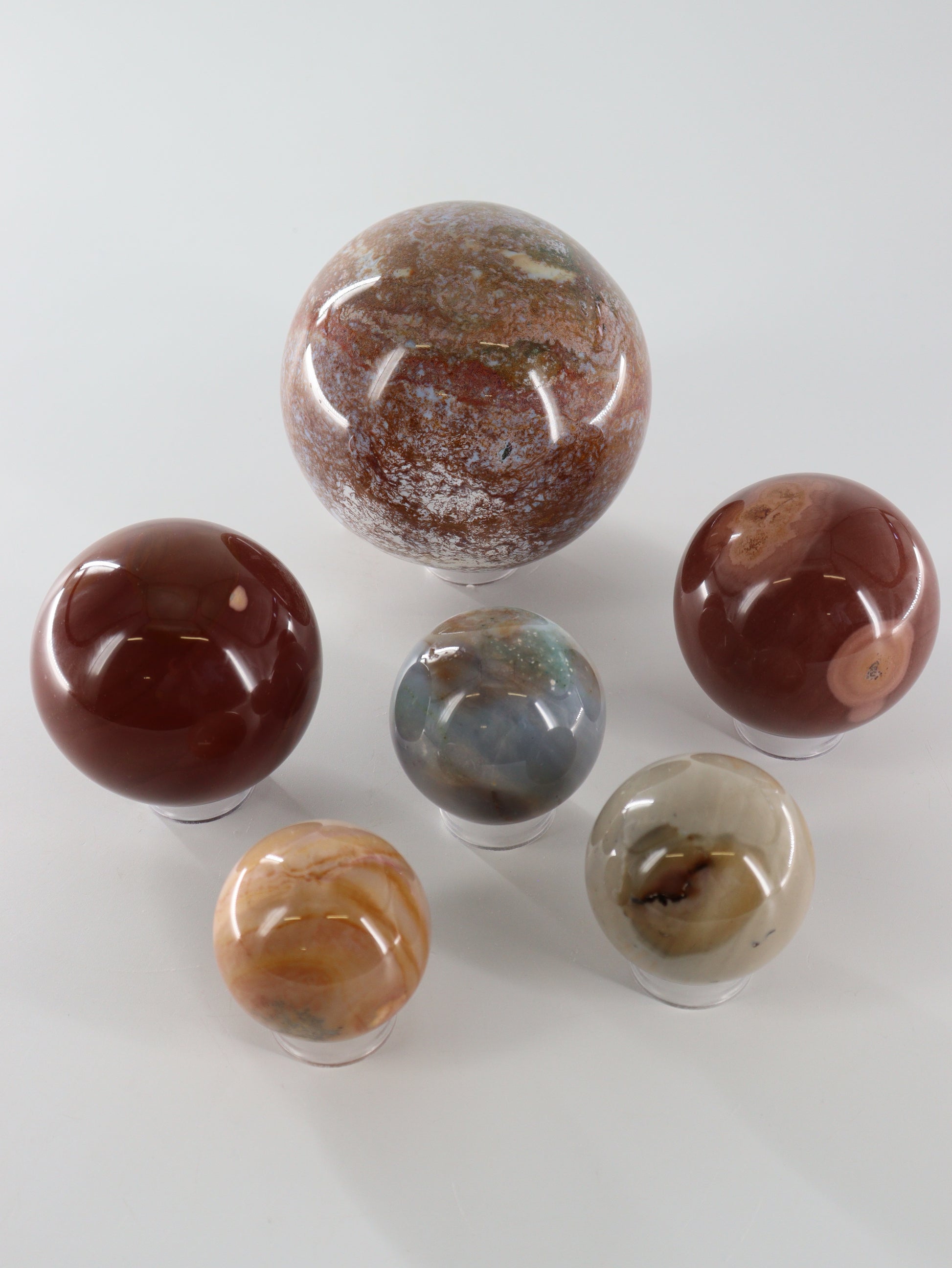 Fancy Jasper Spheres Set of 6 - Expert Wholesale and Supplier of Wholesale Crystals & Bulk Gemstones, []