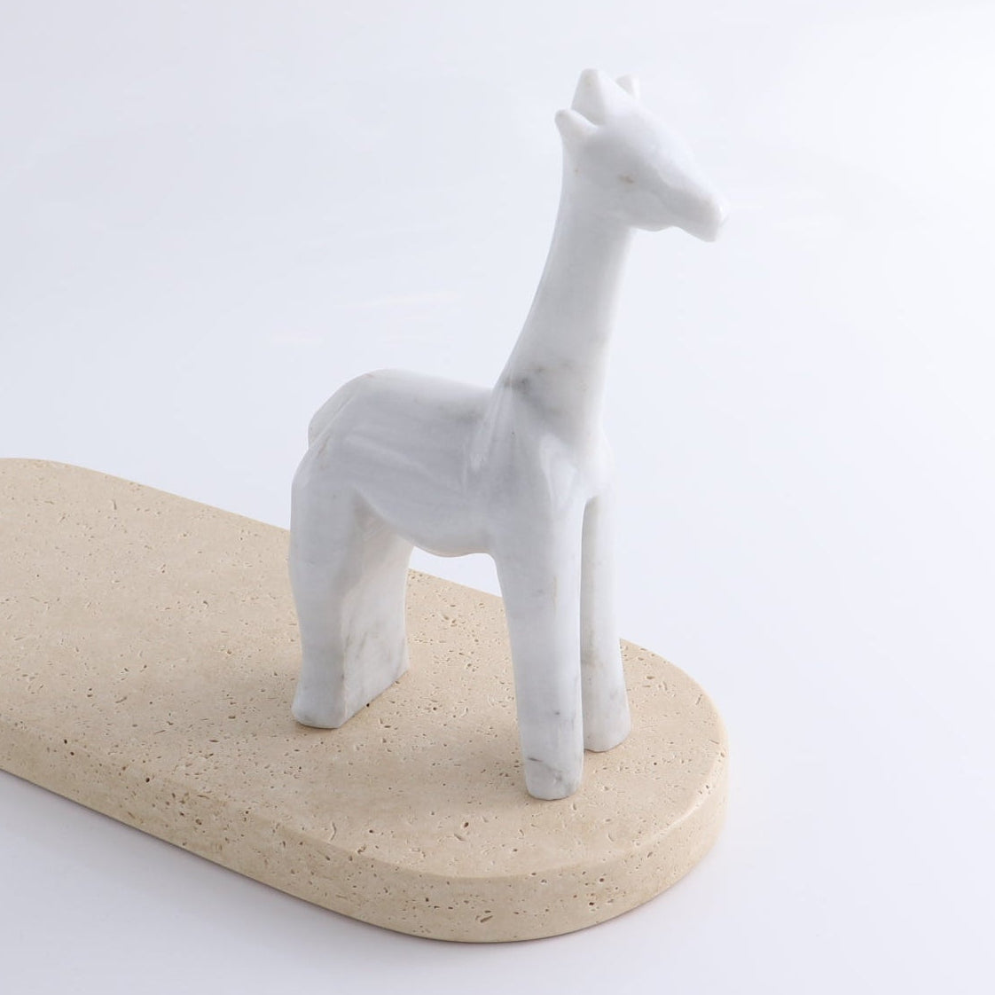 One White Marble Giraffe Statue