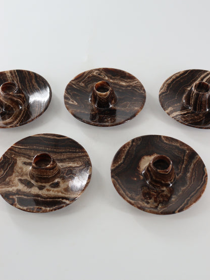 Chocolate Onyx and Black Marble Palo Santo Holders Set of 10