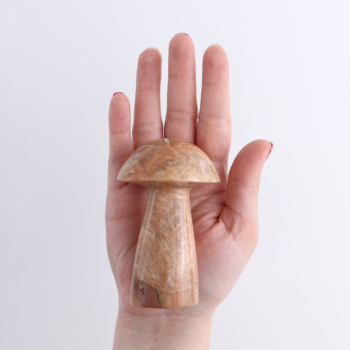 Peach Moonstone Mushrooms Set of 6