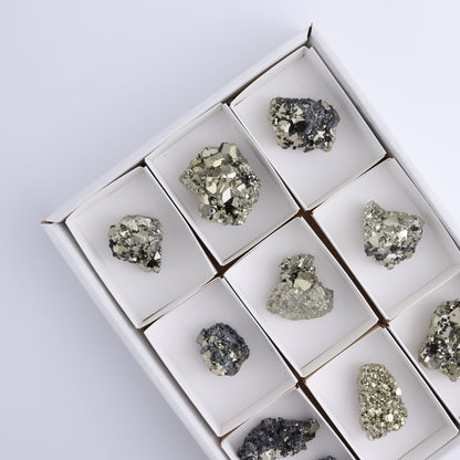 Octahedral Pyrite Clusters Set of 10 - Expert Wholesale and Supplier of Wholesale Crystals & Bulk Gemstones, ["Clusters","Octahedral Pyrite","Peru","Pyrite"]