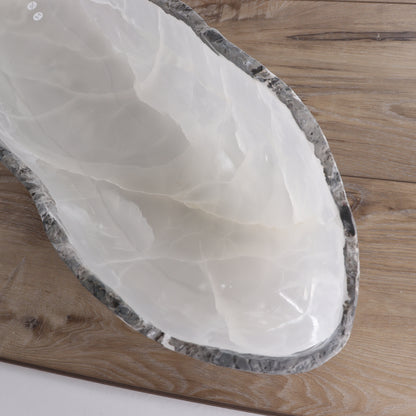Mexican Onyx/Calcite Canoe Bowl