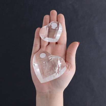 Clear Quartz Mixed Hearts & Hexagon Set of 18 - Expert Wholesale and Supplier of Wholesale Crystals & Bulk Gemstones, ["Brazil","Clear Quartz","Hearts","Hexagon","Quartz"]