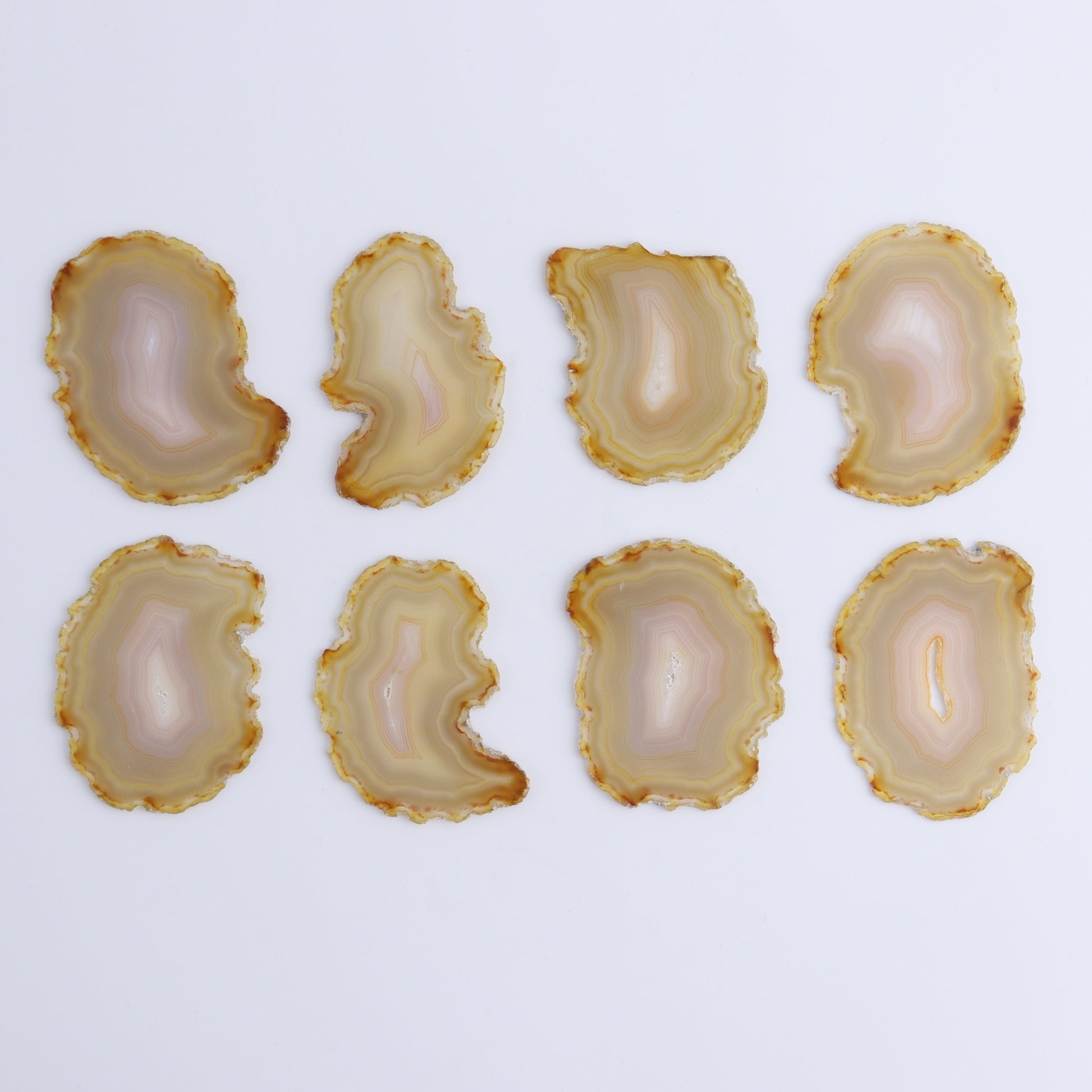 Iris Agate Slices Set of 8 - Expert Wholesale and Supplier of Wholesale Crystals & Bulk Gemstones, ["Agate","Iris Agate","Slices and Slabs"]