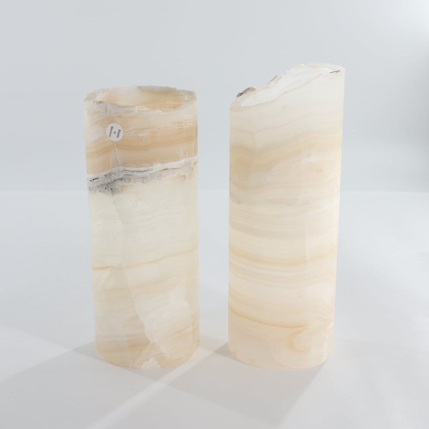 One Honey/White Rough Onyx Lamp Pair Blind