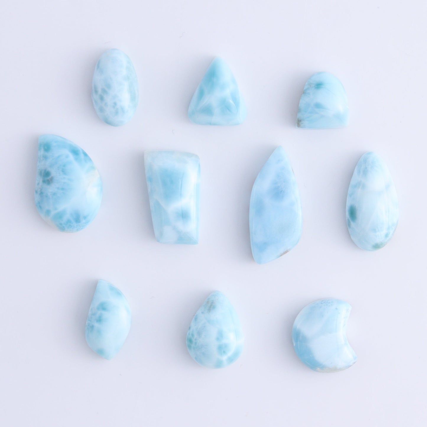 Larmiar Cabs Set of 10 - Expert Wholesale and Supplier of Wholesale Crystals & Bulk Gemstones, ["Cabs","Freeform","Freeforms","Larimar"]