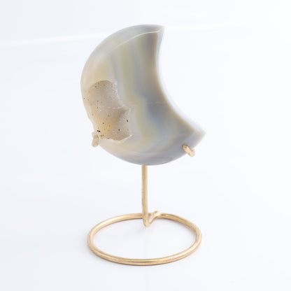 Agate Moons with Stand Set of 5