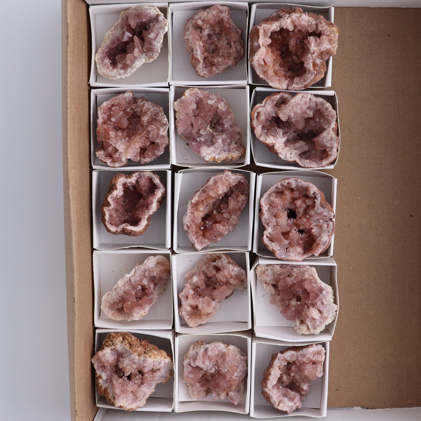 Pink Amethyst Clusters Set of 15