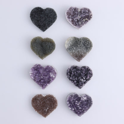 Amethyst Hearts Set of 8 - Expert Wholesale and Supplier of Wholesale Crystals & Bulk Gemstones, ["Amethyst","Hearts","Uruguay"]