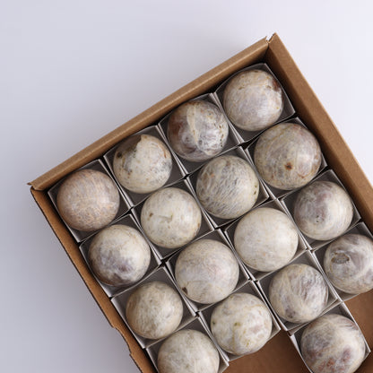 Sunstone & Moonstone Spheres Set of 17 - Expert Wholesale and Supplier of Wholesale Crystals & Bulk Gemstones, ["China","Moonstone","Spheres","Sunstone"]