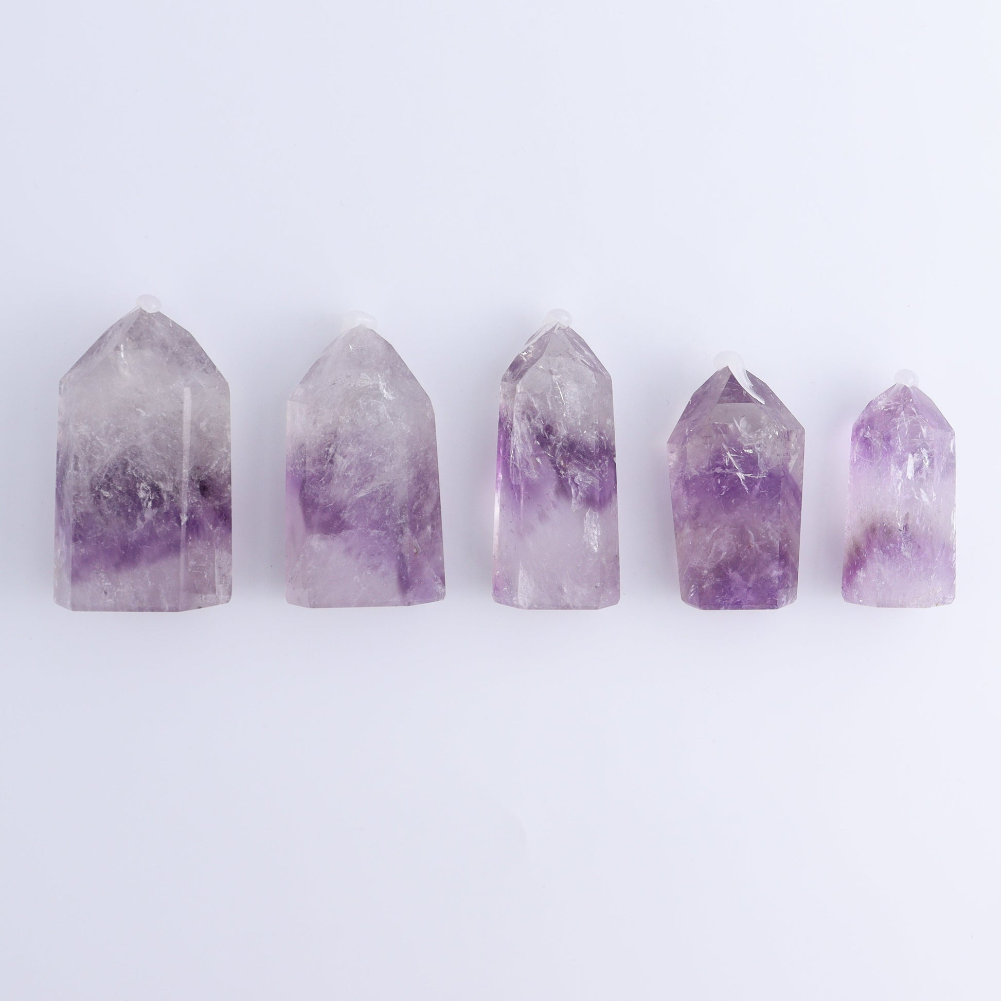 Amethyst Towers Set of 5 - Expert Wholesale and Supplier of Wholesale Crystals & Bulk Gemstones, ["Amethyst","Brazil","Towers"]