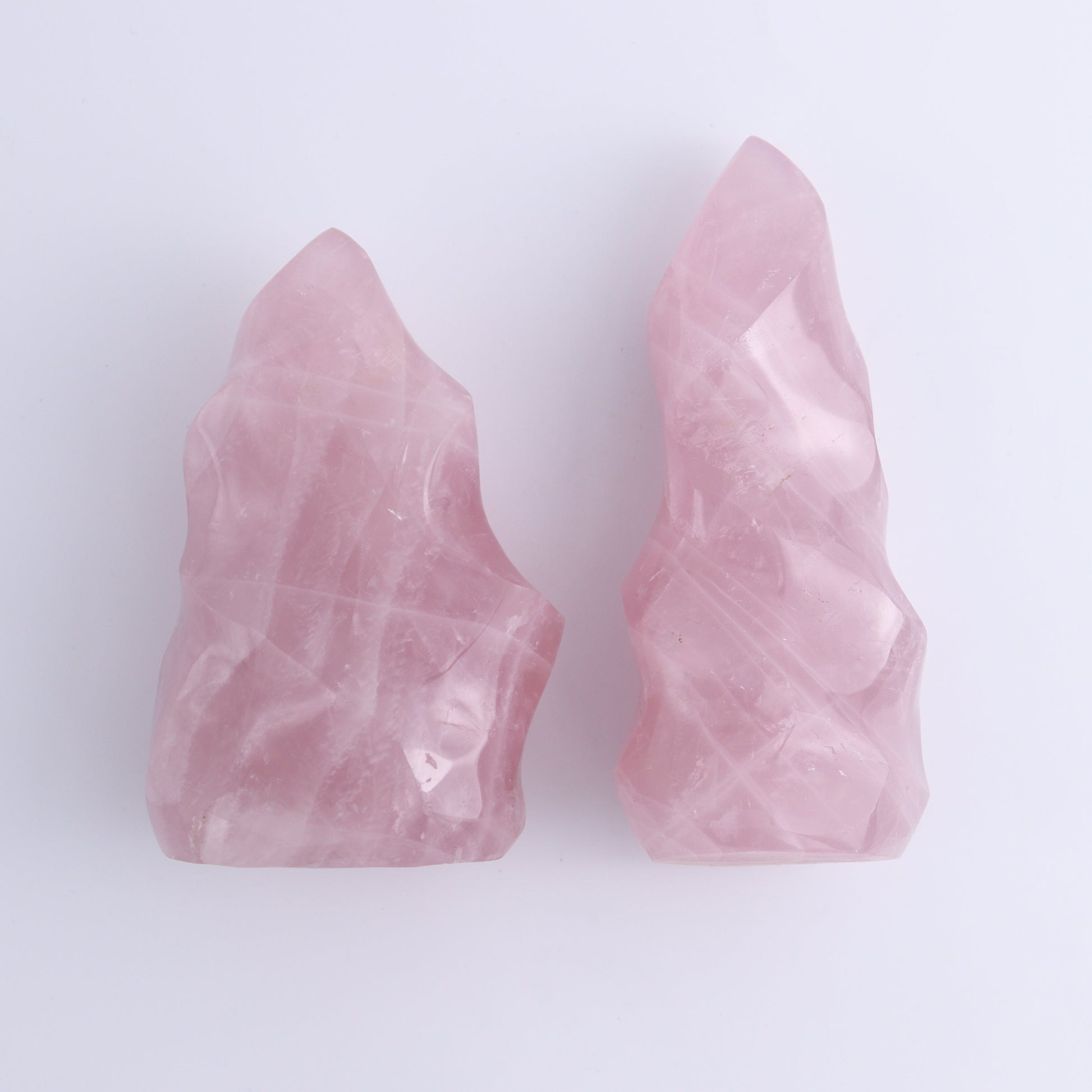 Rose Quartz Flames Set of 4 - Expert Wholesale and Supplier of Wholesale Crystals & Bulk Gemstones, ["flames","Madagascar","Quartz","Rose Quartz"]