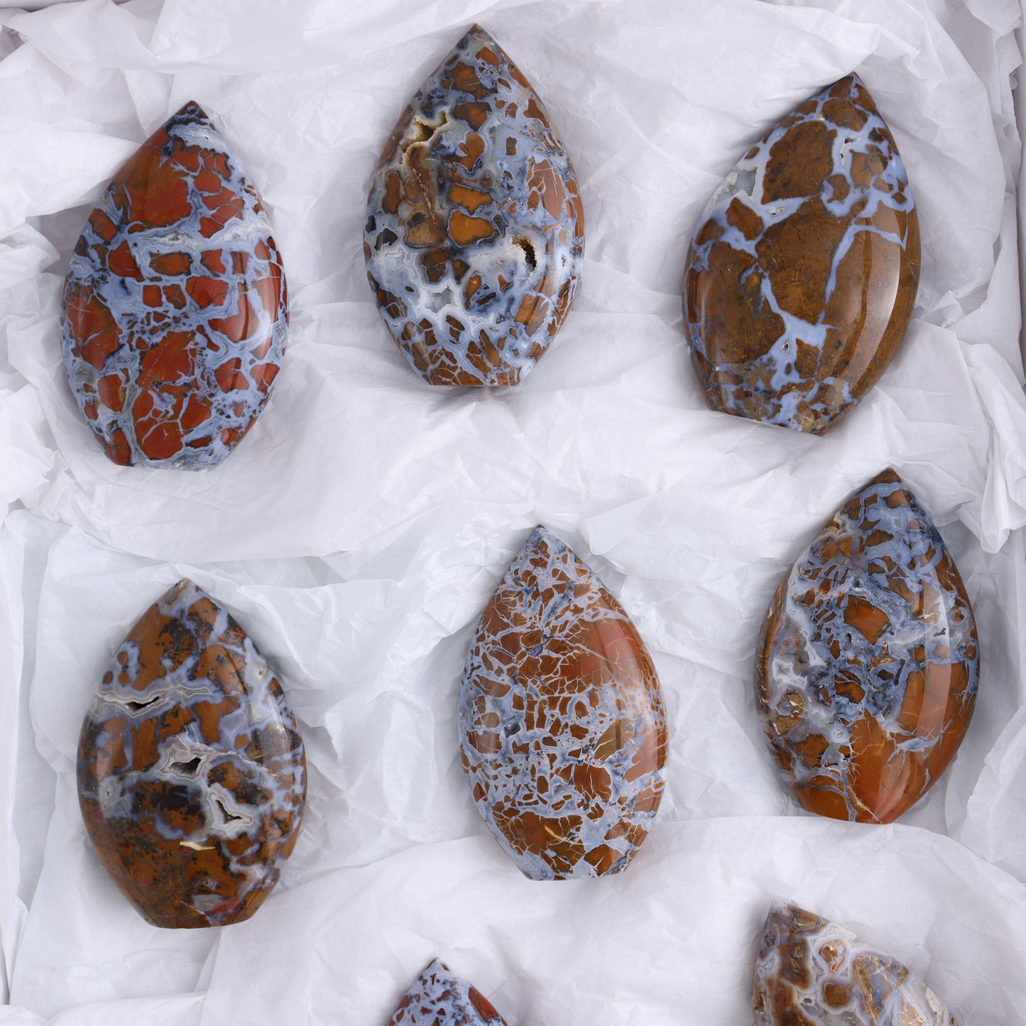 Brecciated Jasper Flames Set of 10 - Expert Wholesale and Supplier of Wholesale Crystals & Bulk Gemstones, ["Brecciated Jasper","flames","Indonesia"]