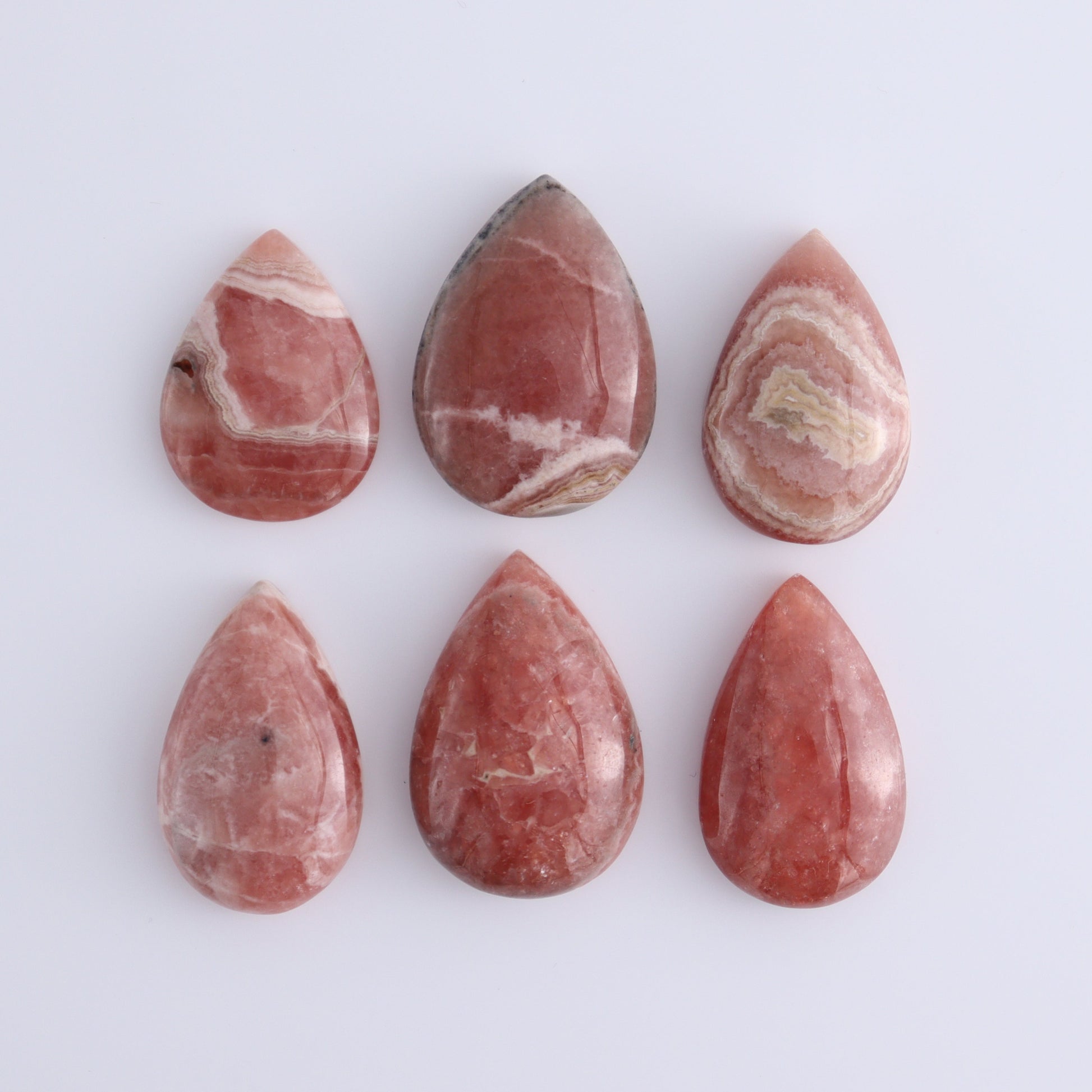 Rhodochrosite Cabs Set of 6 - Expert Wholesale and Supplier of Wholesale Crystals & Bulk Gemstones, ["Argentina","Cabs","Rhodochrosite"]