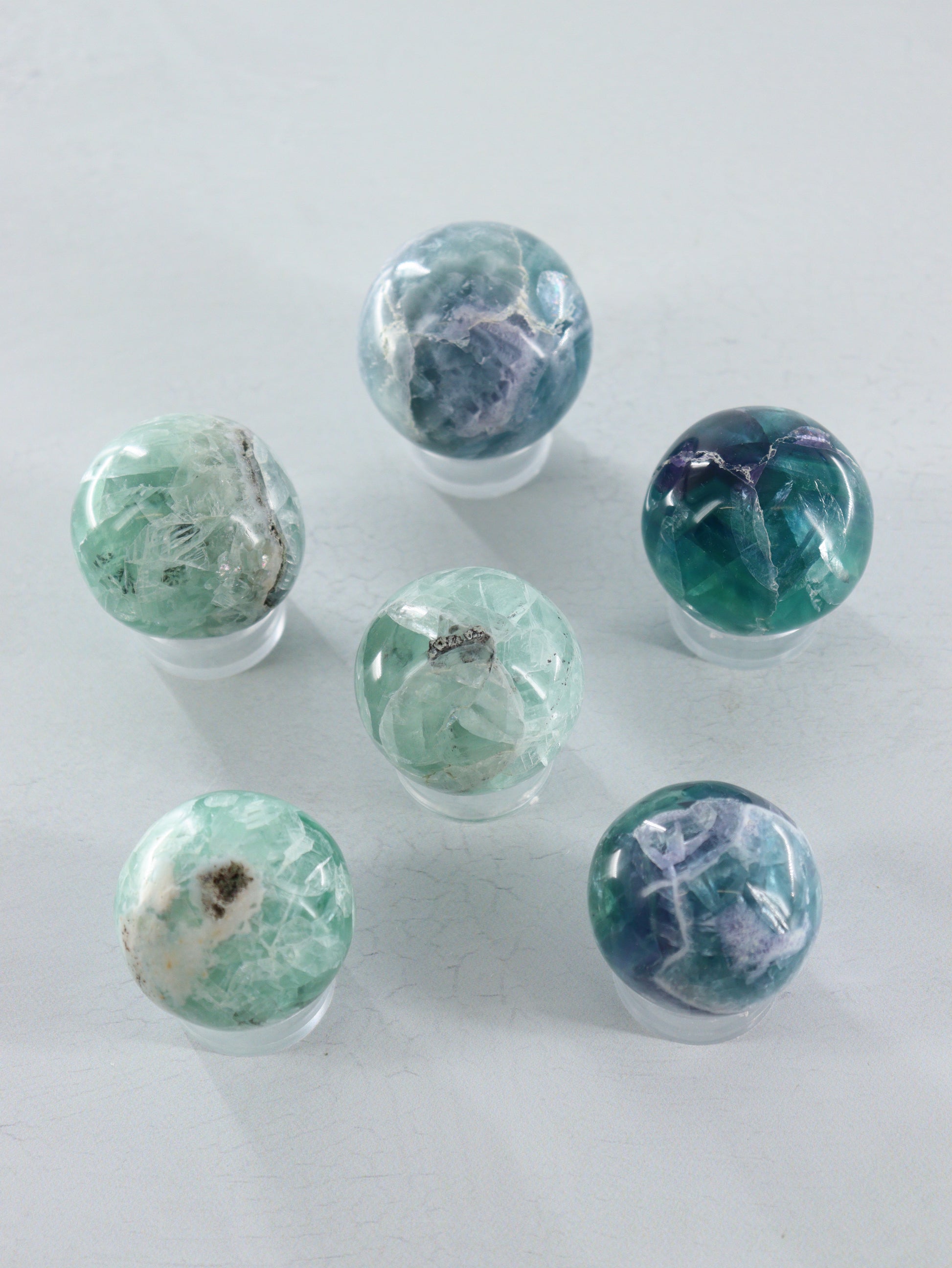 Fluorite Spheres Set of 6 - Expert Vendor of Wholesale Crystals