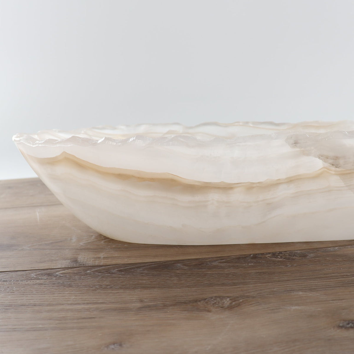 Mexican Onyx/Calcite Canoe Bowl 27"