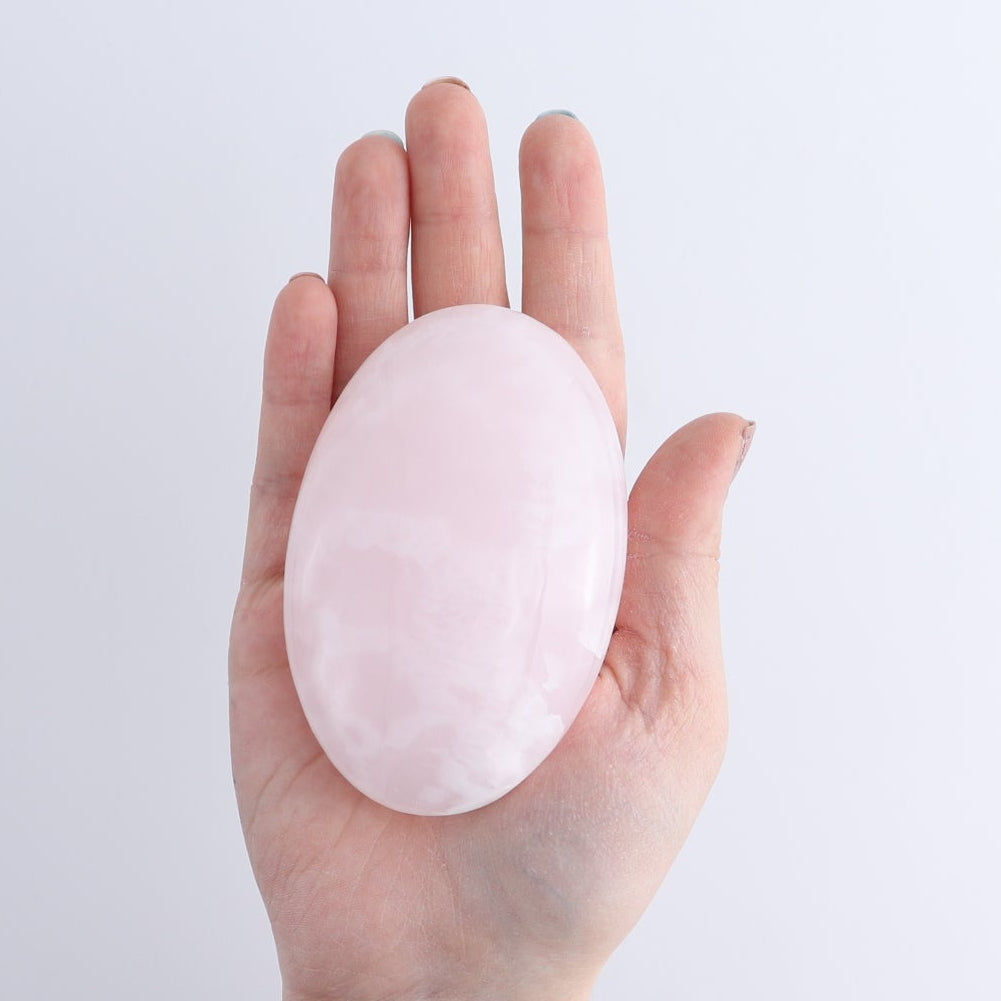 Pink Mangano Calcite Palm Stone Set of 6