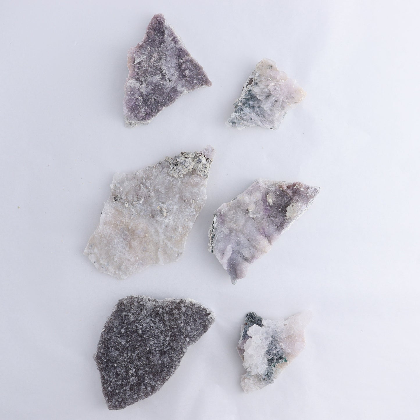 Amethyst Flower Clusters Set of 6