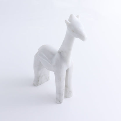 One White Marble Giraffe Statue