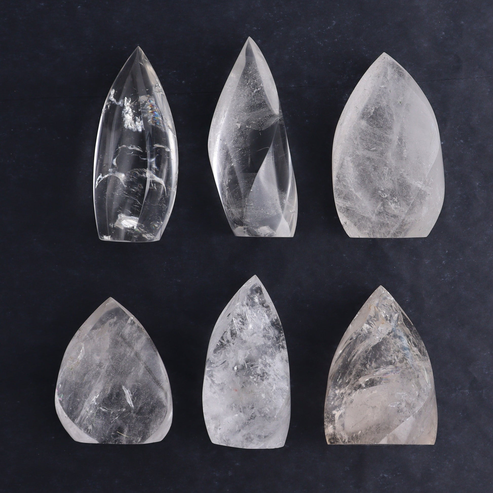 Imperfect Clear Quartz Flames Set of 6 - Expert Wholesale and Supplier of Wholesale Crystals & Bulk Gemstones, ["Brazil","Clear Quartz","flames","Quartz"]