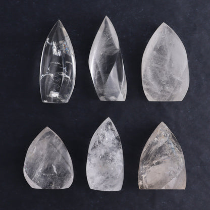 Imperfect Clear Quartz Flames Set of 6 - Expert Wholesale and Supplier of Wholesale Crystals & Bulk Gemstones, ["Brazil","Clear Quartz","flames","Quartz"]