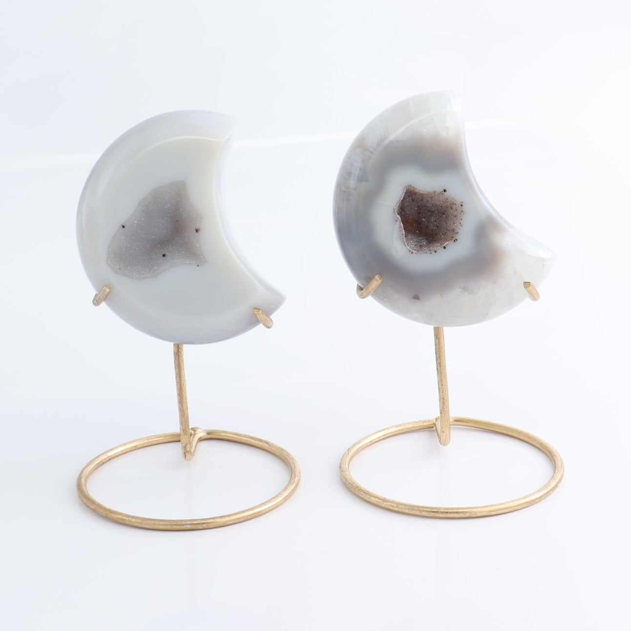 Agate Moons with Stand Set of 5