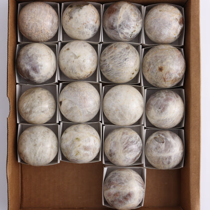 Sunstone & Moonstone Spheres Set of 17 - Expert Wholesale and Supplier of Wholesale Crystals & Bulk Gemstones, ["China","Moonstone","Spheres","Sunstone"]