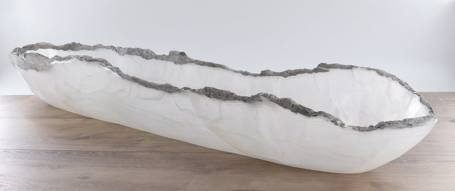 Mexican Onyx/Calcite Canoe Bowl
