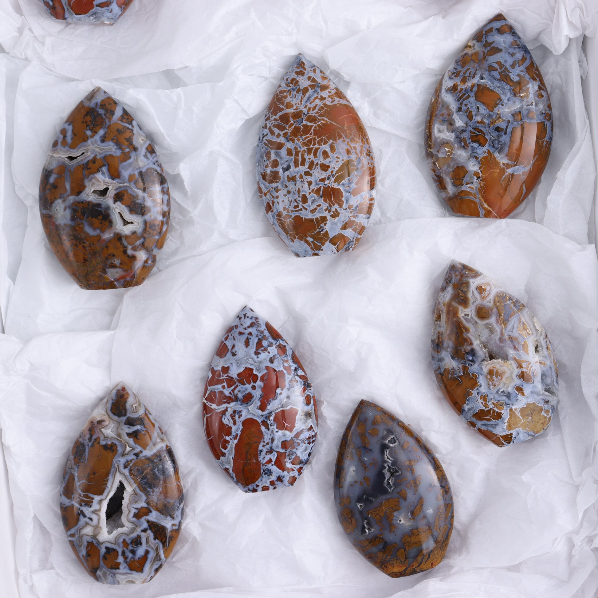 Brecciated Jasper Flames Set of 10 - Expert Wholesale and Supplier of Wholesale Crystals & Bulk Gemstones, ["Brecciated Jasper","flames","Indonesia"]