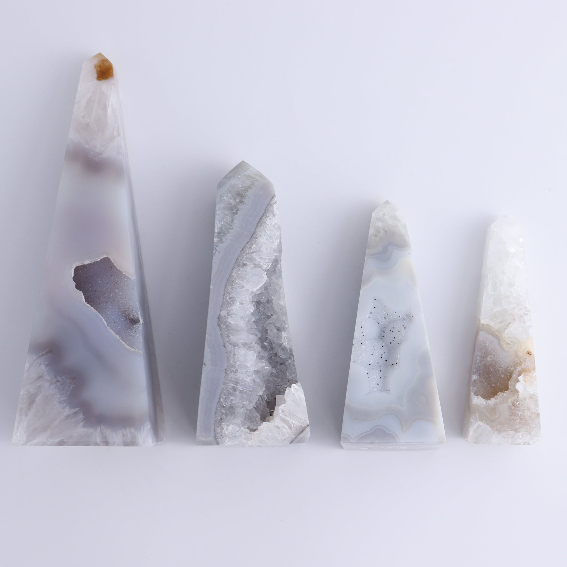 Agate Obelisk Set of 4 - Expert Wholesale and Supplier of Wholesale Crystals & Bulk Gemstones, ["Agate","Brazil","Obelisk"]