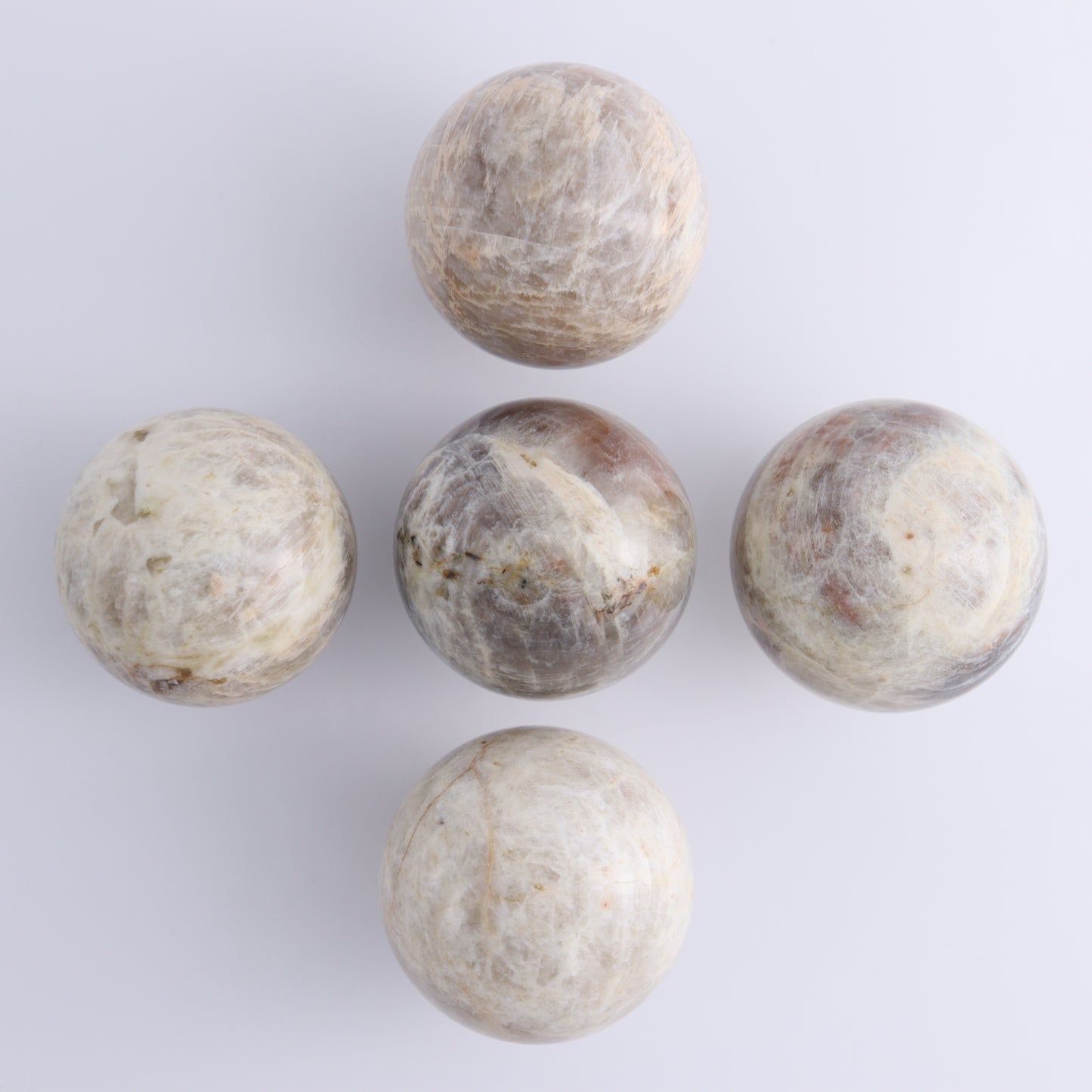 Sunstone & Moonstone Spheres Set of 17 - Expert Wholesale and Supplier of Wholesale Crystals & Bulk Gemstones, ["China","Moonstone","Spheres","Sunstone"]