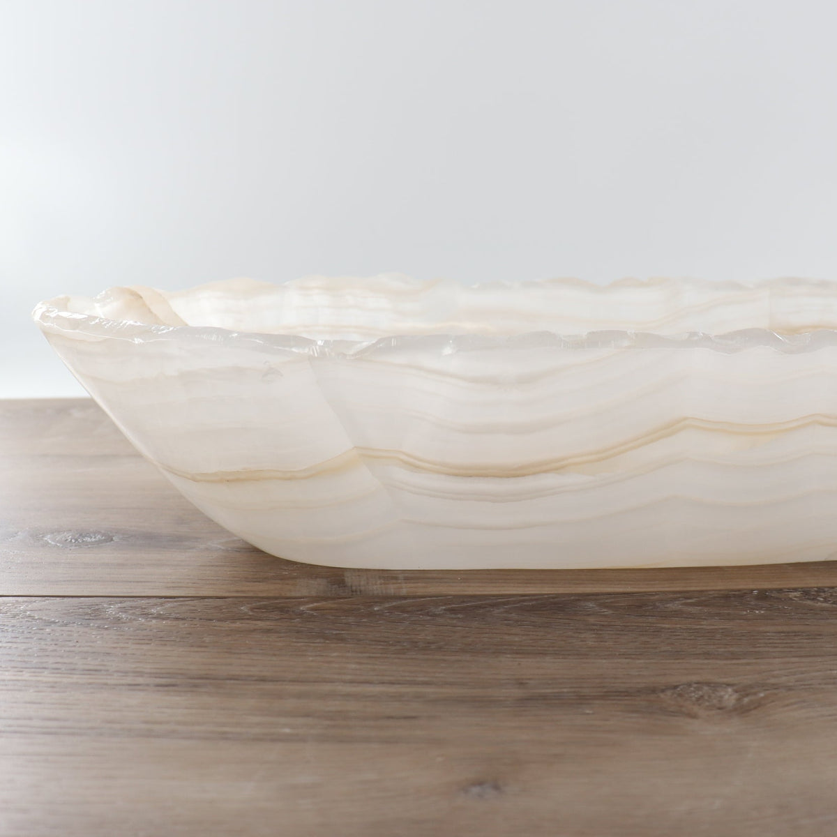 Mexican Onyx/Calcite Canoe Bowl 27"