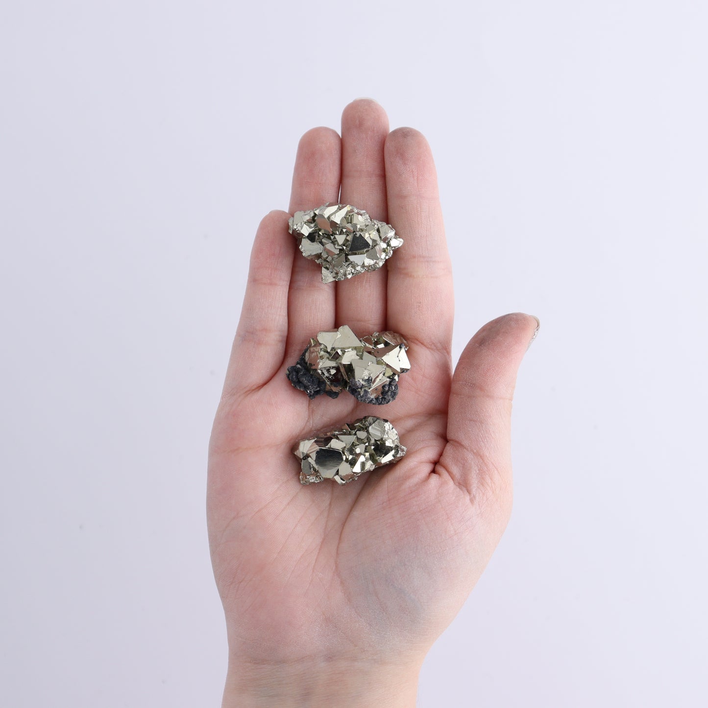 Octahedral Pyrite Clusters Set of 22 - Expert Wholesale and Supplier of Wholesale Crystals & Bulk Gemstones, ["Clusters","Octahedral Pyrite","Peru","Pyrite"]