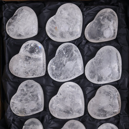 Imperfect Clear Quartz Hearts Set of 12 - Expert Wholesale and Supplier of Wholesale Crystals & Bulk Gemstones, ["Brazil","Clear Quartz","close_50","Hearts","Quartz"]