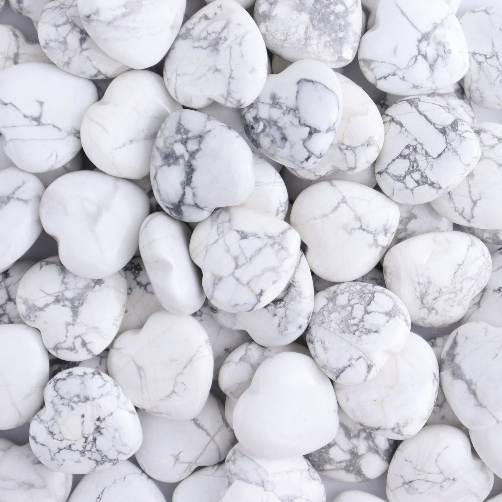 50 pcs Mini White Howlite Hearts - Expert Wholesale and Supplier of Wholesale Crystals & Bulk Gemstones, ["Hearts","White Howlite"]
