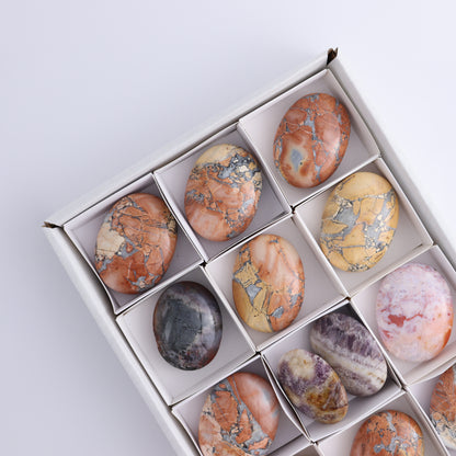Maligano Jasper Palm Stones Set of 13 - Expert Wholesale and Supplier of Wholesale Crystals & Bulk Gemstones, ["Indonesia","Maligno Jasper","Palm Stones"]