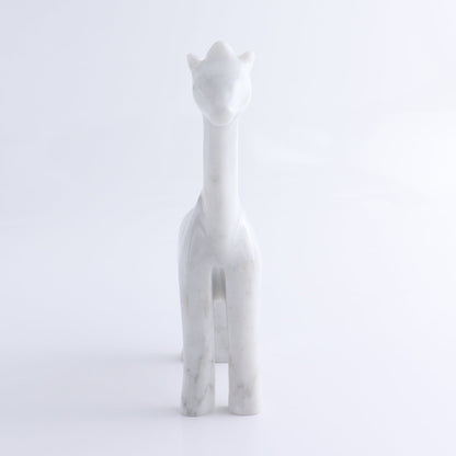 One White Marble Giraffe Statue