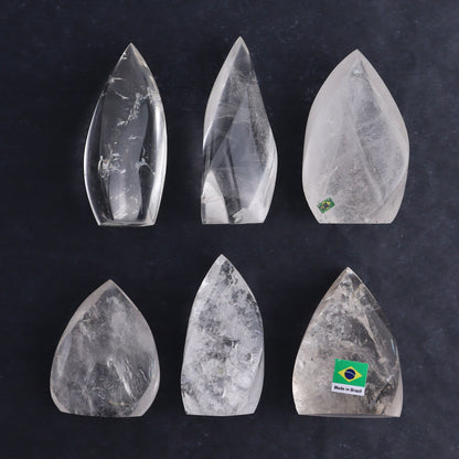 Imperfect Clear Quartz Flames Set of 6 - Expert Wholesale and Supplier of Wholesale Crystals & Bulk Gemstones, ["Brazil","Clear Quartz","flames","Quartz"]