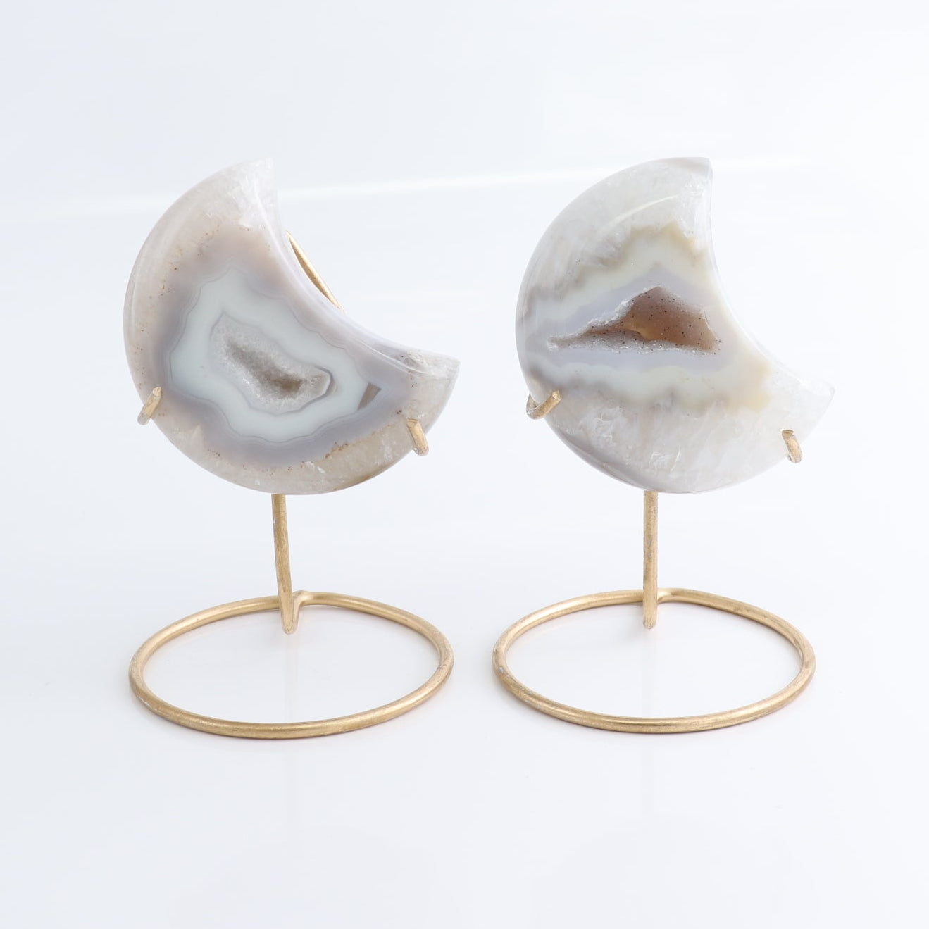 Agate Moons with Stand Set of 5