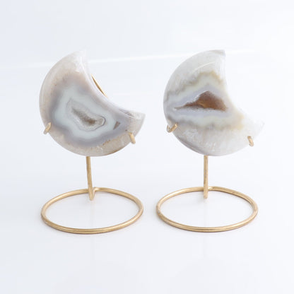 Agate Moons with Stand Set of 5