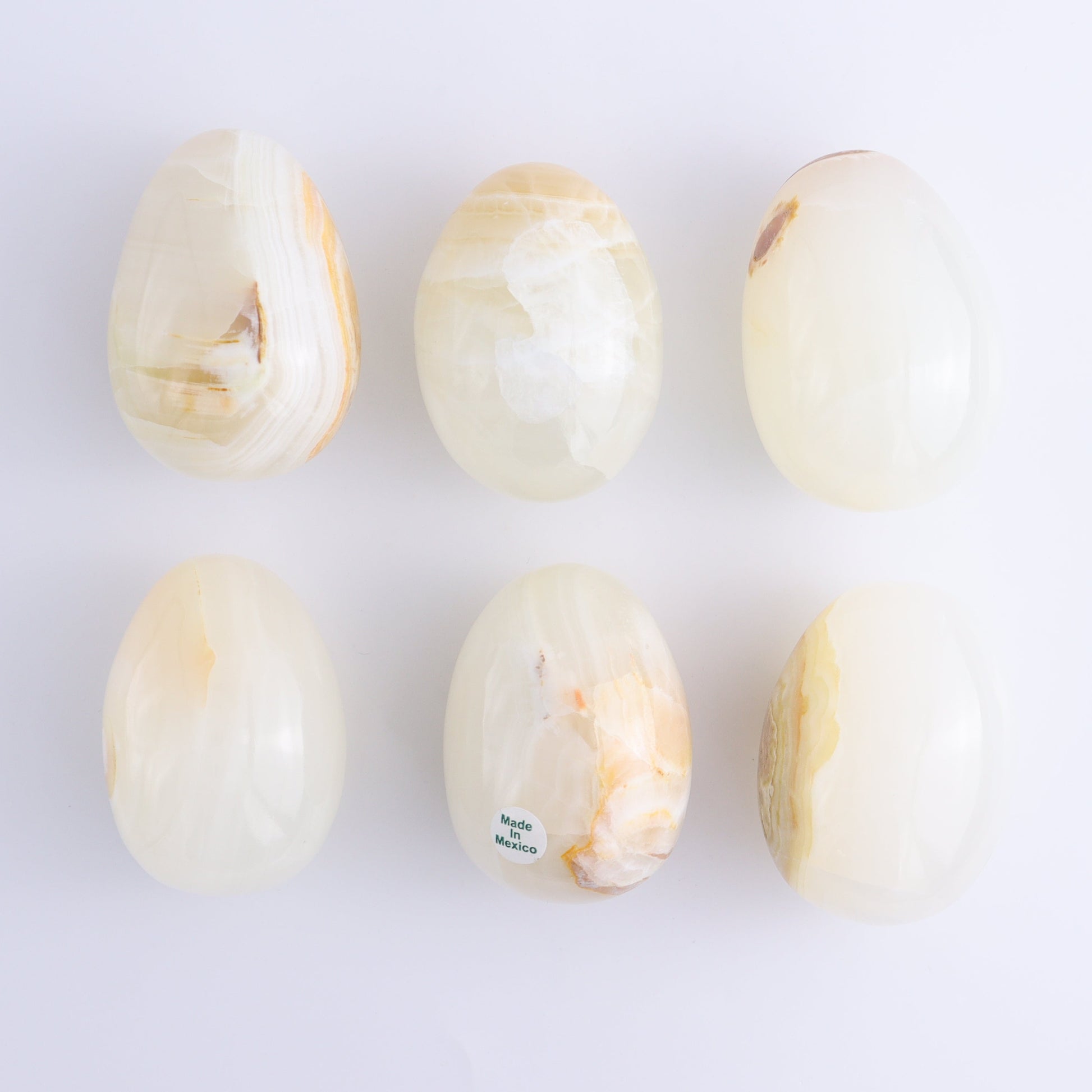 White Onyx Eggs Set of 6 - Expert Wholesale and Supplier of Wholesale Crystals & Bulk Gemstones, ["Calcite","Eggs","Mexico"]