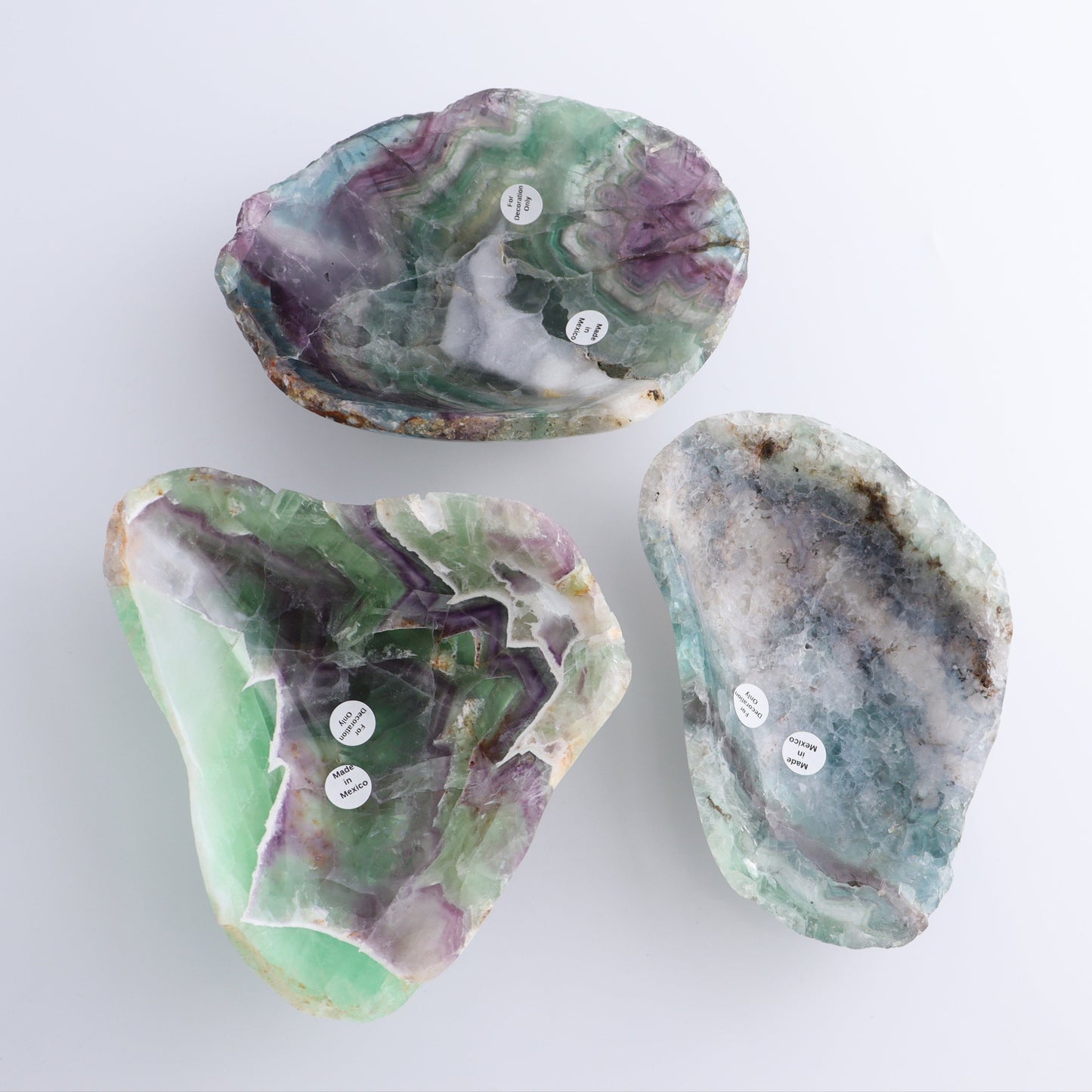 Fluorite Bowls Set of 3 - Expert Wholesale and Supplier of Wholesale Crystals & Bulk Gemstones, ["Bowls","Fluorite","Mexico"]