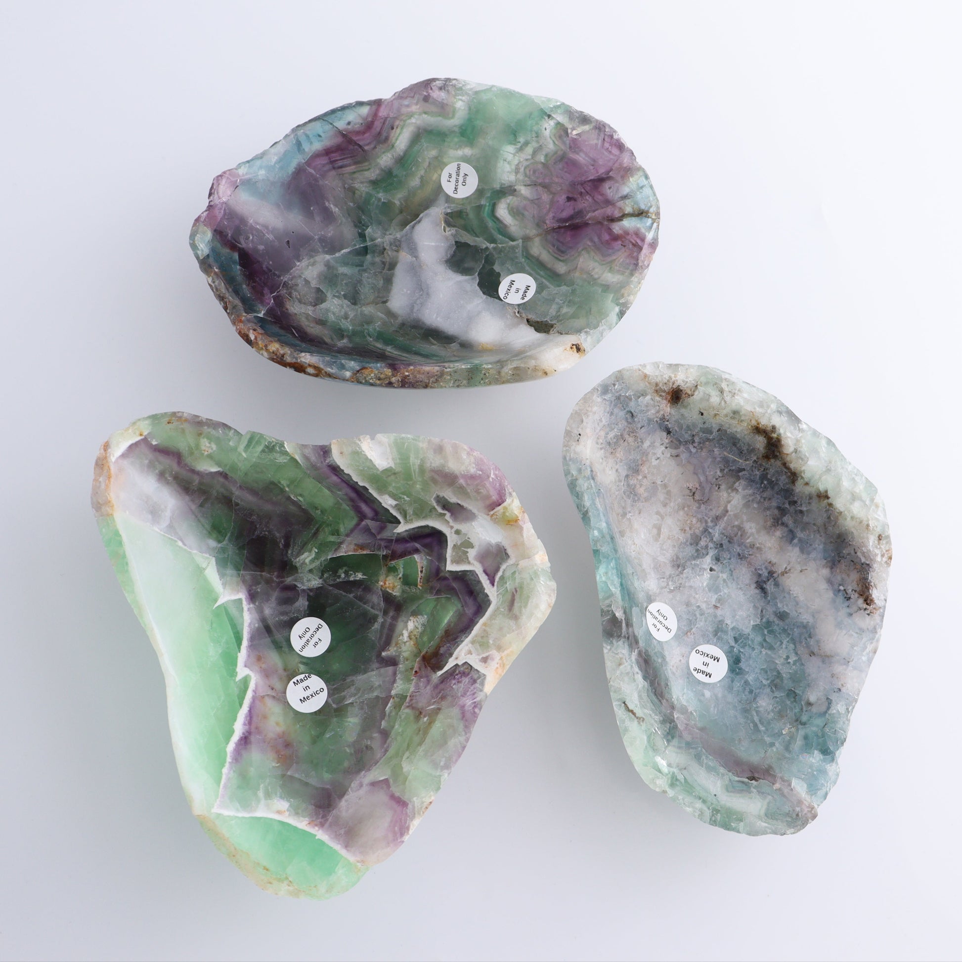 Fluorite Bowls Set of 3 - Expert Wholesale and Supplier of Wholesale Crystals & Bulk Gemstones, ["Bowls","Fluorite","Mexico"]