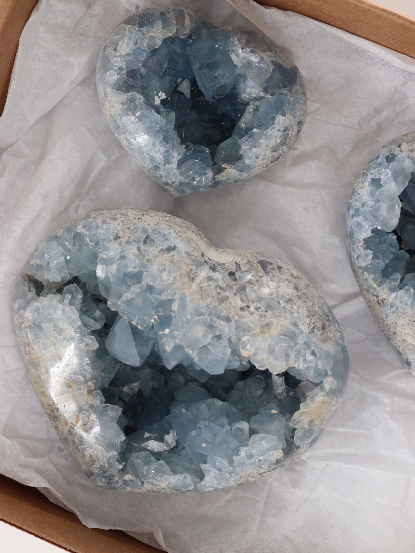 Celestite Hearts Set of 3 - Expert Wholesale and Supplier of Wholesale Crystals & Bulk Gemstones, []