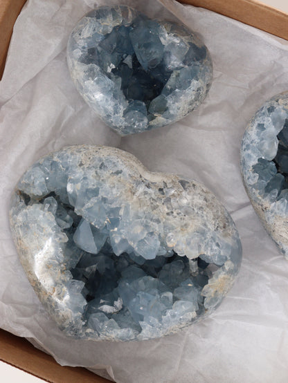 Celestite Hearts Set of 3 - Expert Wholesale and Supplier of Wholesale Crystals & Bulk Gemstones, []