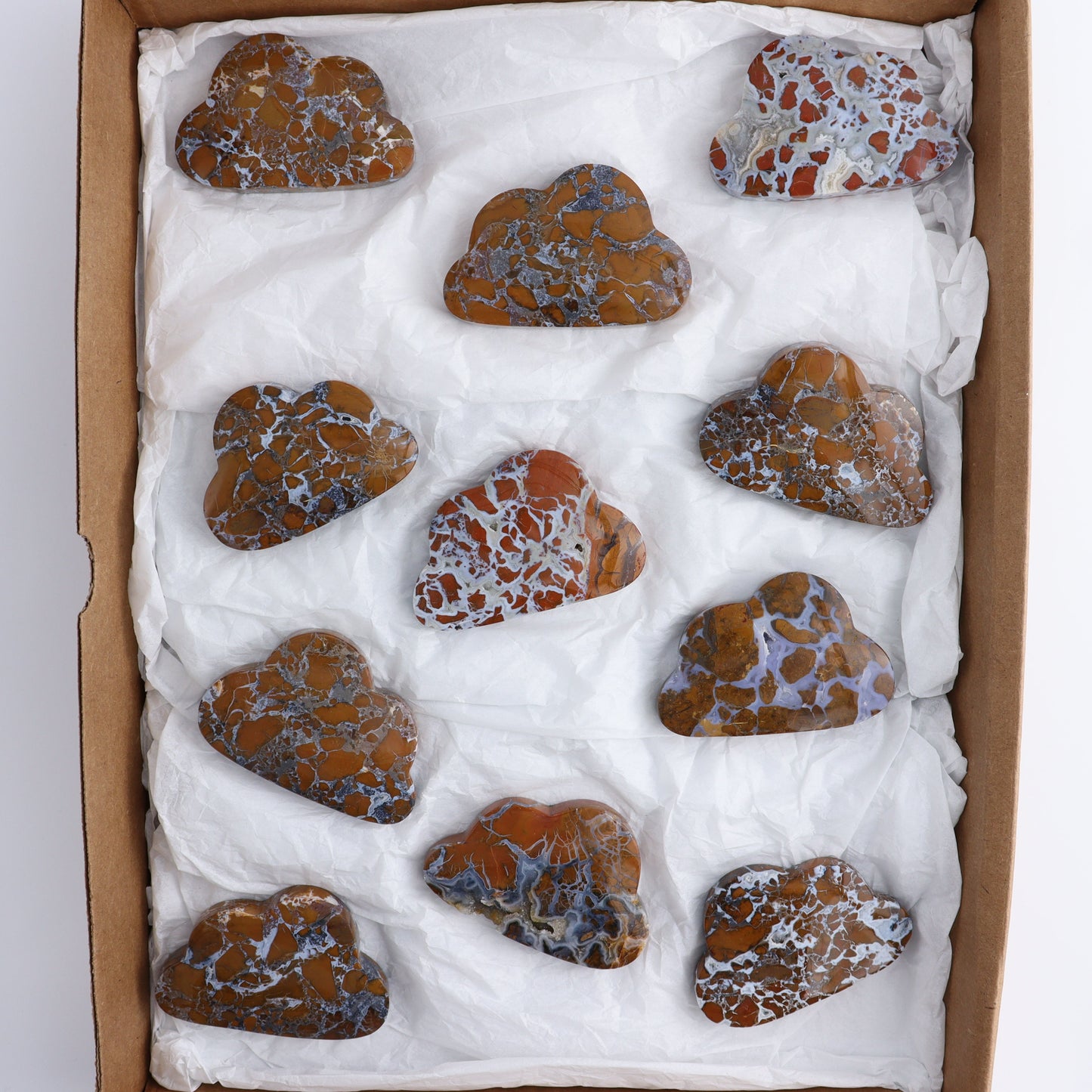 Brecciated Jasper Clouds Set of 11 - Expert Wholesale and Supplier of Wholesale Crystals & Bulk Gemstones, ["Brecciated Jasper","Clouds","Indonesia"]