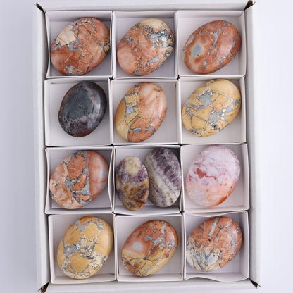 Maligano Jasper Palm Stones Set of 13 - Expert Wholesale and Supplier of Wholesale Crystals & Bulk Gemstones, ["Indonesia","Maligno Jasper","Palm Stones"]
